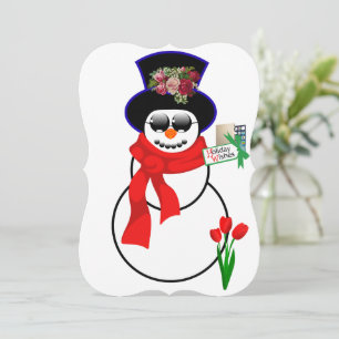 Carte de voeux de Noël Appartement, Snowman