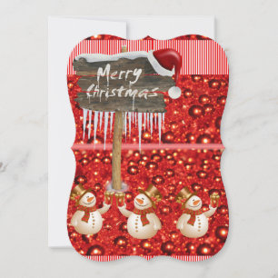 Carte de voeux de Noël Appartement, Snowman