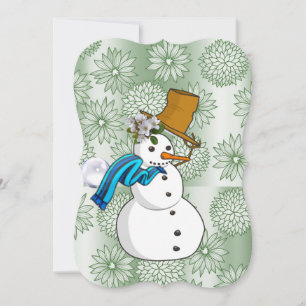 Carte de voeux de Noël Appartement, Snowman