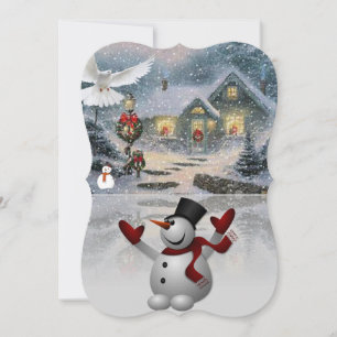 Carte de voeux de Noël Appartement, Snowman