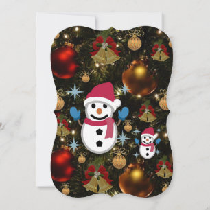 Carte de voeux de Noël Appartement, Snowman