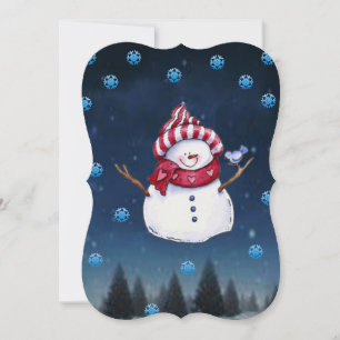 Carte de voeux de Noël Appartement, Snowman