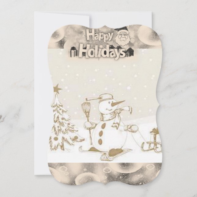 Carte de voeux de Noël Appartement, Snowman (Devant)