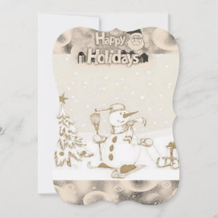Carte de voeux de Noël Appartement, Snowman