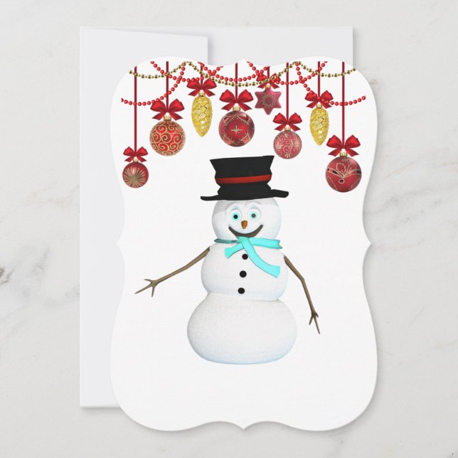 Carte de voeux de Noël Appartement, Snowman (Devant)