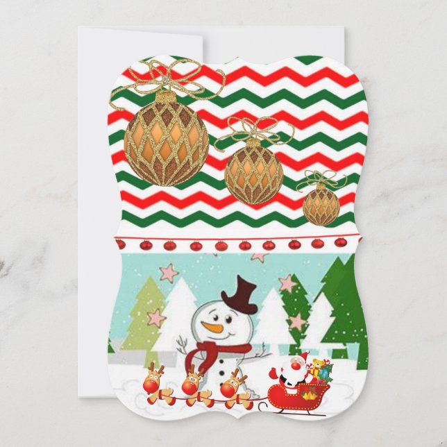 Carte de voeux de Noël Appartement, Snowman (Devant)