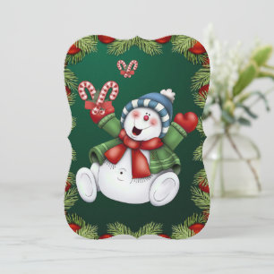 Carte de voeux de Noël Appartement, Snowman