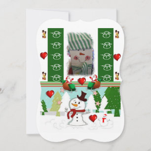 Carte de voeux de Noël Appartement, Snowman