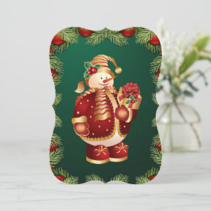 Carte de voeux de Noël Appartement, Snowman