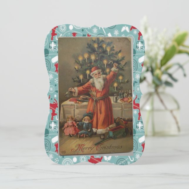 Carte de voeux de Noël Appartement, Vintage (Debout devant)
