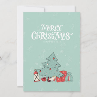 Carte de vœux de Noël - Arbre de Noël et Cadeaux 5