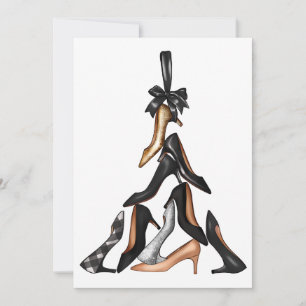 Carte de voeux de Noël Arbre de Noël haute talons