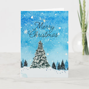 Carte de vœux de Noël Arbre d'hiver