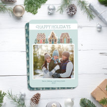 Carte de vœux de Noël au pain d'épices pour famill