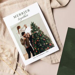 Carte de voeux de Noël au script de photo de famil