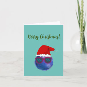 Carte de vœux de Noël aux baies végane avec myrtil