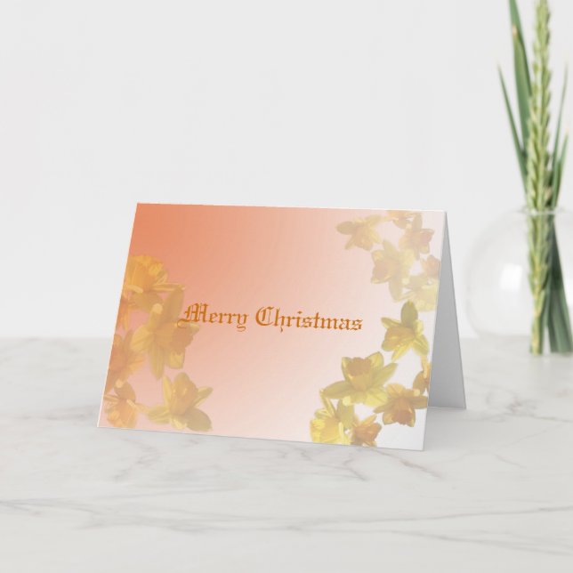 Carte de voeux de Noël aux fleurs de jonquilles ja (Devant)