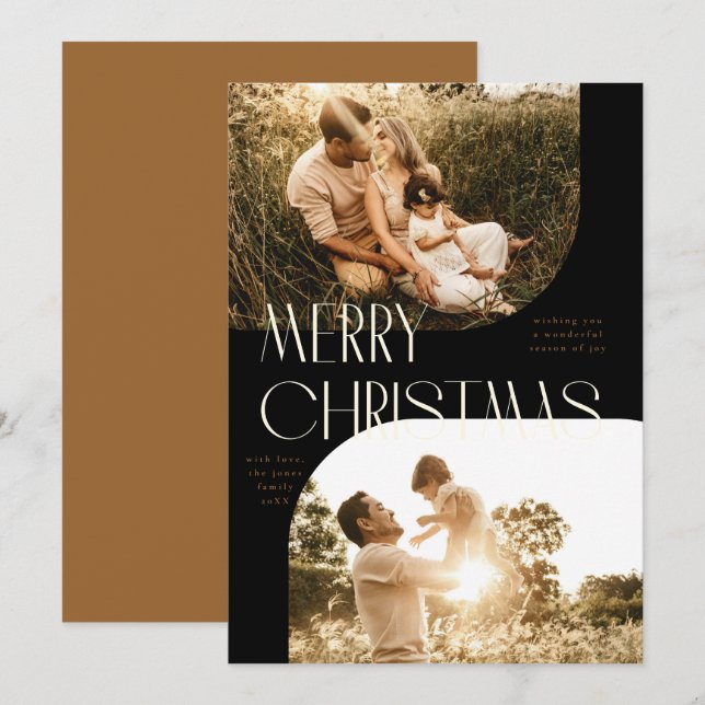 Carte de vœux de Noël avec 2 photos de l'arche Art (Devant / Derrière)