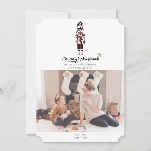 Carte de vœux de Noël avec casse-noisette (Devant)