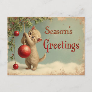 Carte de vœux de Noël avec chaton – Ajoutez votre