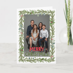 Carte de vœux de Noël avec feuillage familial