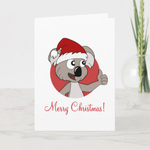 carte de vœux de Noël avec koala de dessin animé