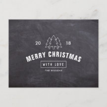 Carte de vœux de Noël avec logo sur tableau noir