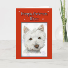 Carte de voeux de Noël, avec mignon chien Westie