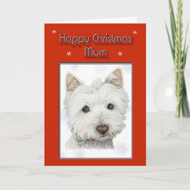 carte de voeux de noël, avec mignon chien westin (Devant)
