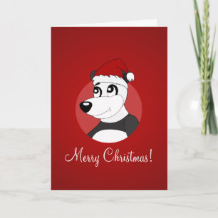 Carte de voeux de Noël avec ours en panda