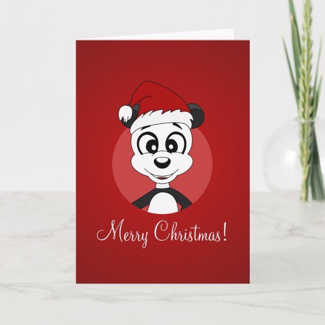 Carte de voeux de Noël avec ours en panda (Devant)