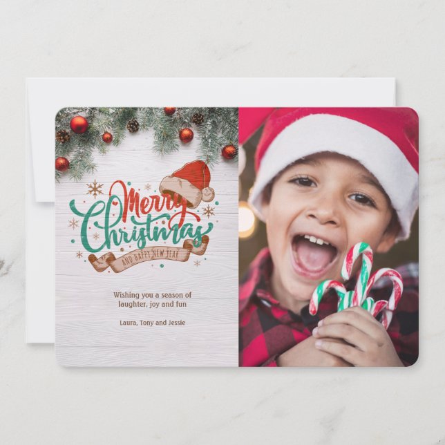 Carte de vœux de Noël avec photo (Devant)