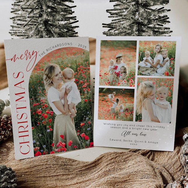 Carte de vœux de Noël avec photo d'arch classique (Créateur téléchargé)