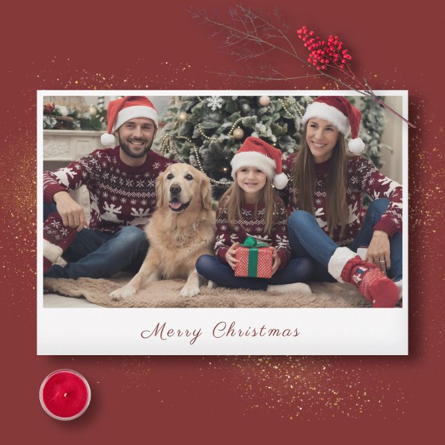 Carte de vœux de Noël avec photo de famille (Family Photo Merry Christmas Holiday Card)