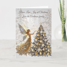 Carte de vœux de Noël avec photo de famille au pie