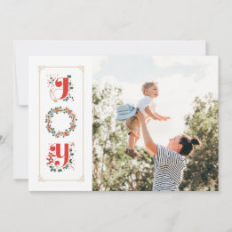 Carte de vœux de Noël avec photo de famille Painte