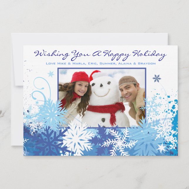 Carte de vœux de Noël avec photo de famille SNOWFL (Devant)