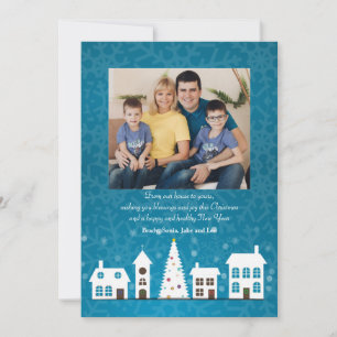 Carte de vœux de Noël avec photo de village de Noë