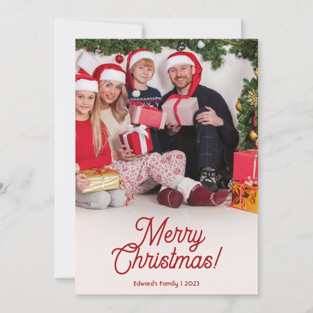 Carte de voeux de Noël avec photo personnalisable (Devant)