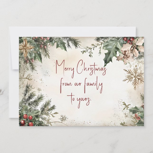 Carte de voeux de Noël avec Poinsettia (Devant)