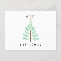 Carte de vœux de Noël avec sapin et ornements