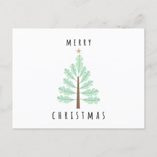 Carte de vœux de Noël avec sapin et ornements