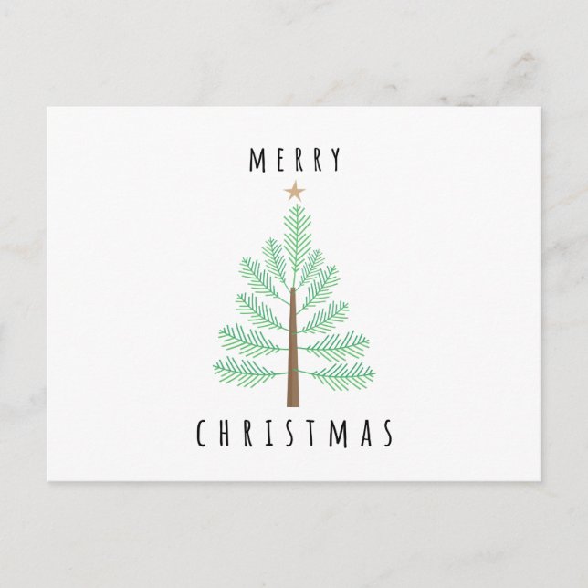 Carte de vœux de Noël avec sapin et ornements (Devant)