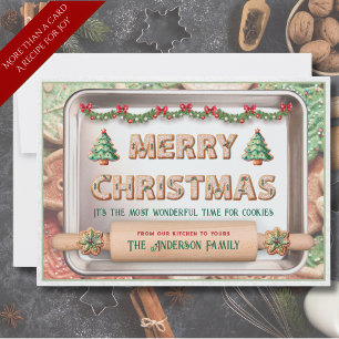 Carte de vœux de Noël avec une recette de biscuits