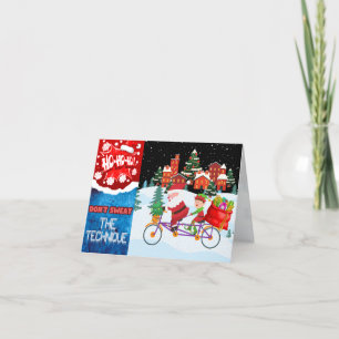 Carte de vœux de Noël : balade enneigée à vélo du 
