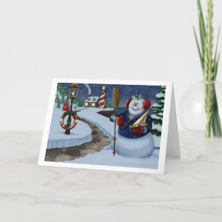 Carte de vœux de Noël Bonhomme de neige Marin de l