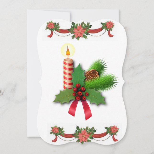 Carte de voeux de Noël, bougie de Noël (Devant)