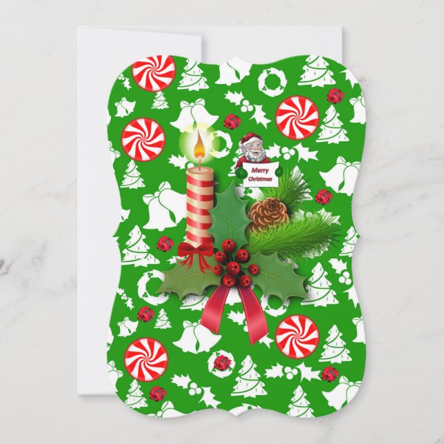 Carte de voeux de Noël, bougie de Noël (Devant)