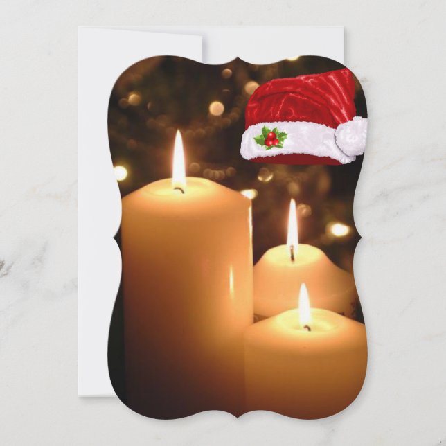 Carte de voeux de Noël, bougie de Noël (Devant)