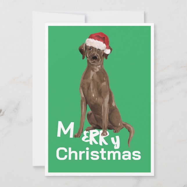 Carte de voeux de Noël Brown Labrador Chien Merry (Devant)